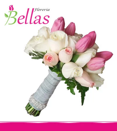 Bouquet con tulipanes y rosas (BQ-04)