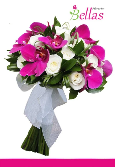 bouquet de novia con orquideas