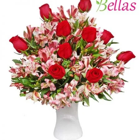 Arreglo de rosas con base cerámica (AM-20)