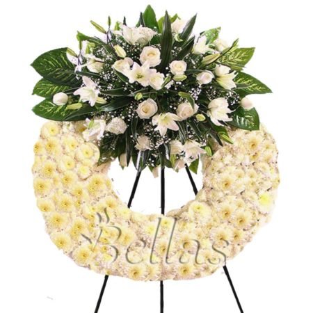 Corona Fúnebre 18 con rosas y lirio (FU-18)